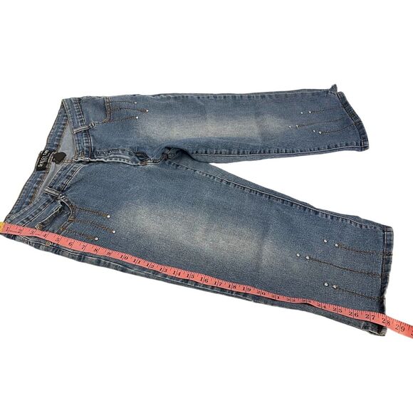 Street Code New York Embellished Jeans Stretch Women Size 13/14 Studded - Picture 9 of 15